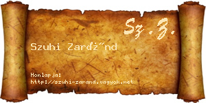 Szuhi Zaránd névjegykártya